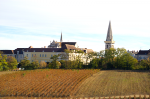 Vue sur les quartiers anciens du secteur sauvegardé et l’abbaye Saint Germain